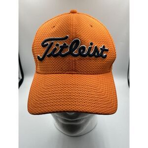 Orange Titleist Pro V1 New Era FJ Stretch Fit Golf‎ Ball Cap Hat Small-Medium